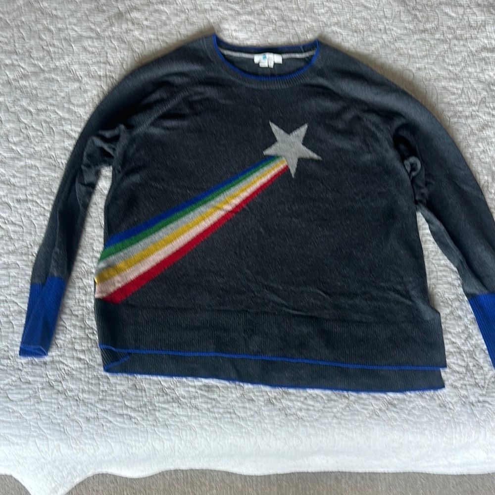 Boden Sweater with Rainbow Star Design